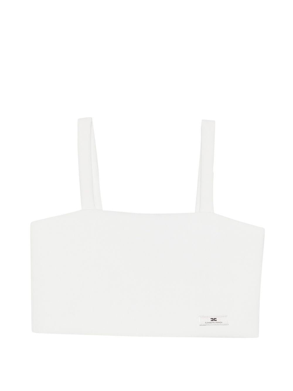 Top per bambina Elisabetta Franchi al Mia Bambina bianco con spalline sottili - Rubino Kids