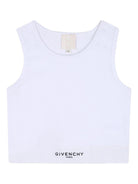 Top per bambina Givenchy Kids bianco a coste - Rubino Kids