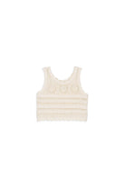 Top per bambina Louise Misha Kids beige con ricamo all - over - Rubino Kids