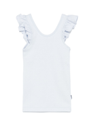 Top per bambina Molo azzurro con ruches e scollo ampio - Rubino Kids