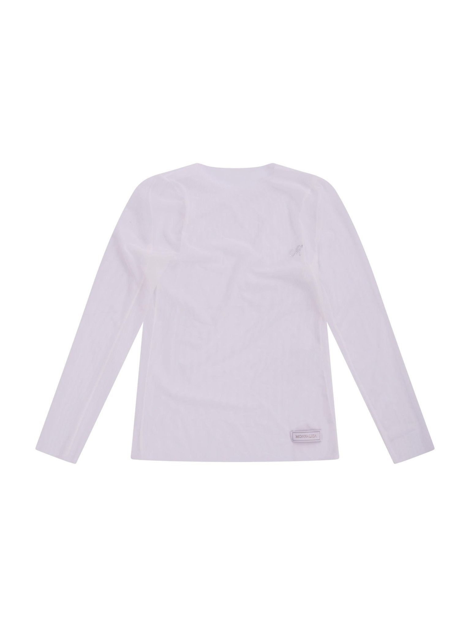 Top per bambina Monnalisa bianca a girocollo - Rubino Kids