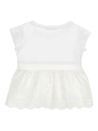 Top per bambina Monnalisa bianco con dettagli ricamati - Rubino Kids