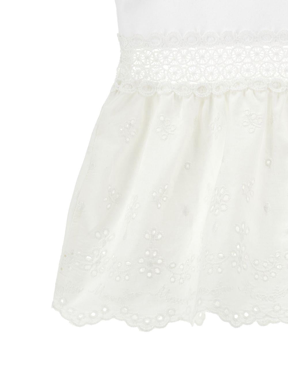Top per bambina Monnalisa bianco con dettagli ricamati - Rubino Kids