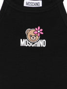 Top per bambina Moschino Kids nero con ricamo Teddy Bear - Rubino Kids