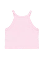 Top per bambina Moschino Kids rosa con stampa Teddy Bear con fiore - Rubino Kids