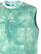 Top per bambina MSGM Kids verde con fantasia tie dye - Rubino Kids