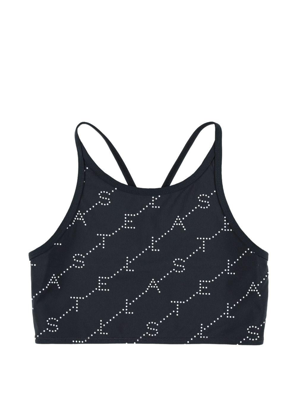 Top per bambina Stella McCartney Kids nero con spalline incrociate - Rubino Kids