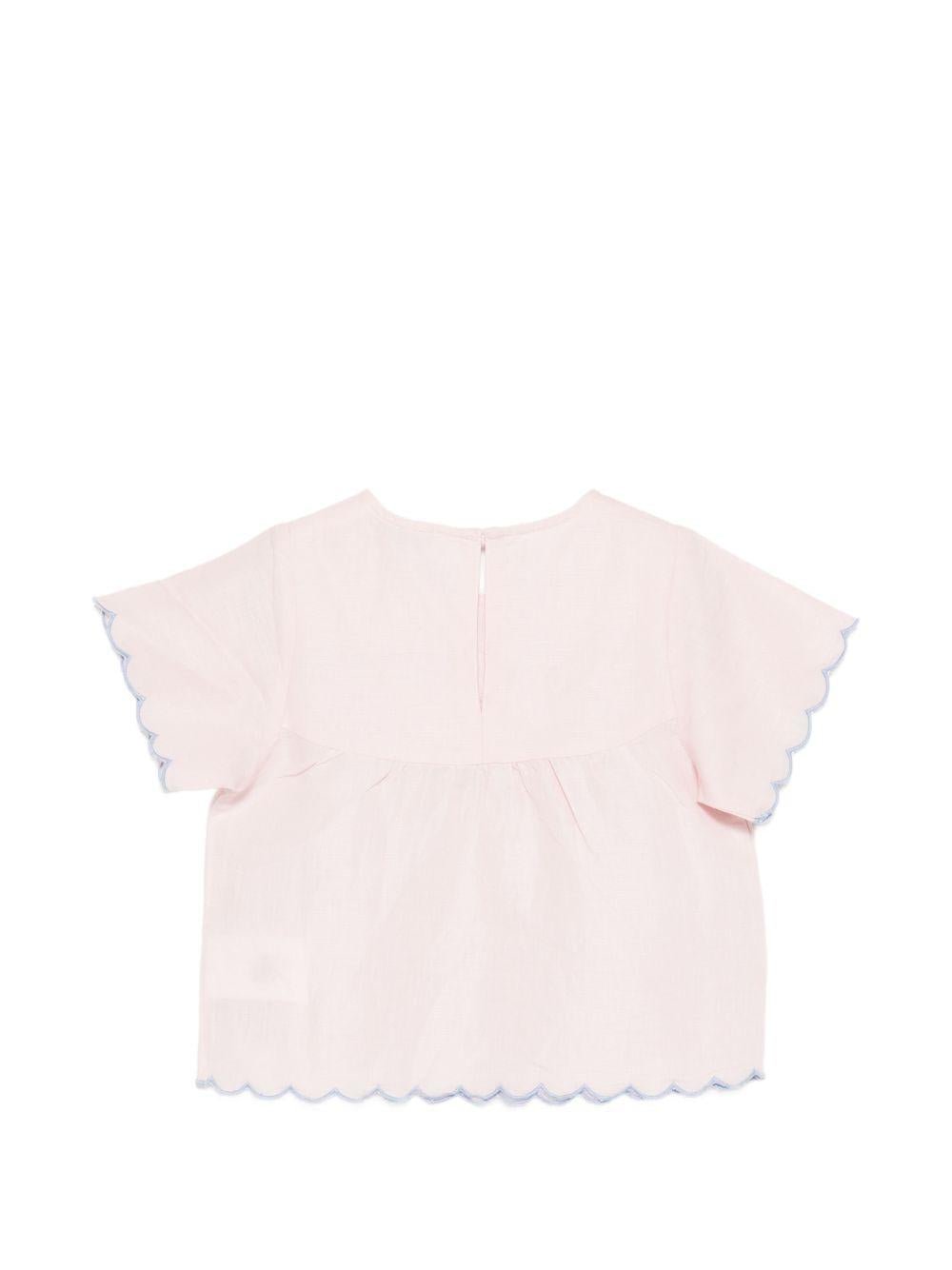 Top per bambina Stella McCartney Kids rosa con orlo a smerlo - Rubino Kids