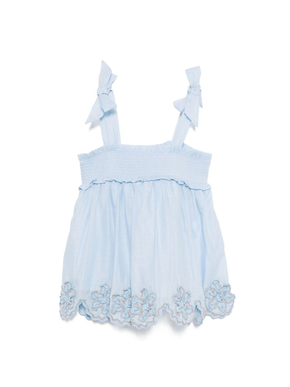 Top per bambina ZIMMERMANN Kids Cascadian azzurro con orlo a smerlo - Rubino Kids