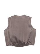 Top per donna Alysi marrone con scollo a V - Rubino Kids