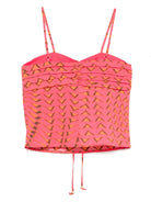 Top per donna Scotch & Soda rosa con motivo seersucker - Rubino Kids