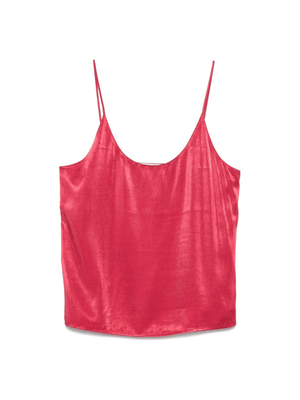 Top per donna Scotch & Soda rosso con design satinato