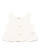 Top per neonata Donsje Francise bianco con orlo increspato - Rubino Kids