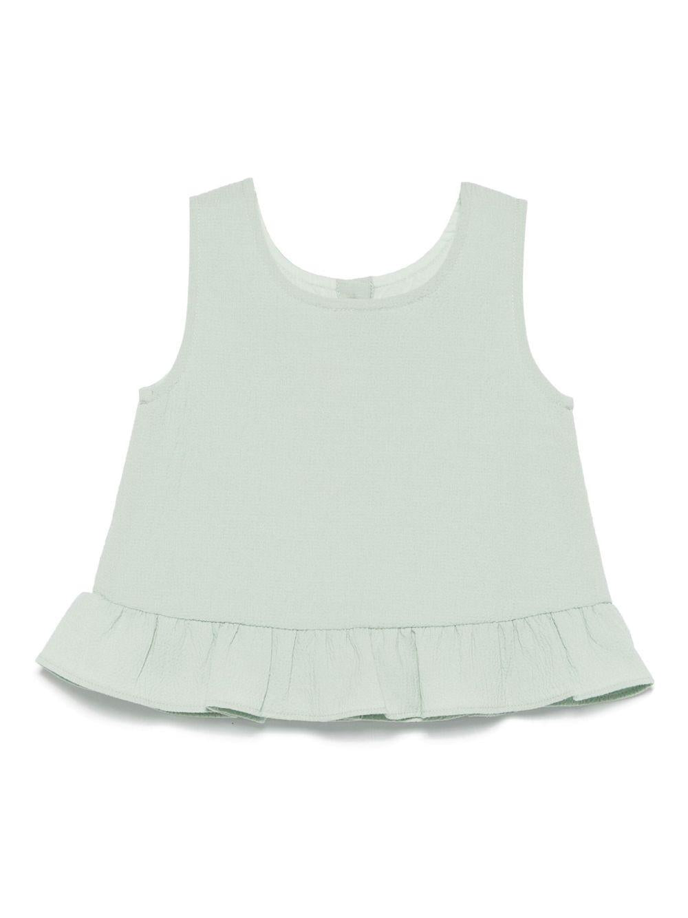 Top per neonata Donsje Francise verde con orlo increspato - Rubino Kids