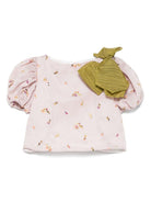 Top per neonata La Stupenderia rosa con ricamo a fiori - Rubino Kids