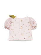 Top per neonata La Stupenderia rosa con ricamo a fiori - Rubino Kids