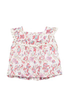 Top per neonata Louise Misha bianco con stampa a fiori all - over - Rubino Kids