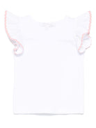 Top per neonata Mariella Ferrari bianco con dettaglio a smerlo - Rubino Kids