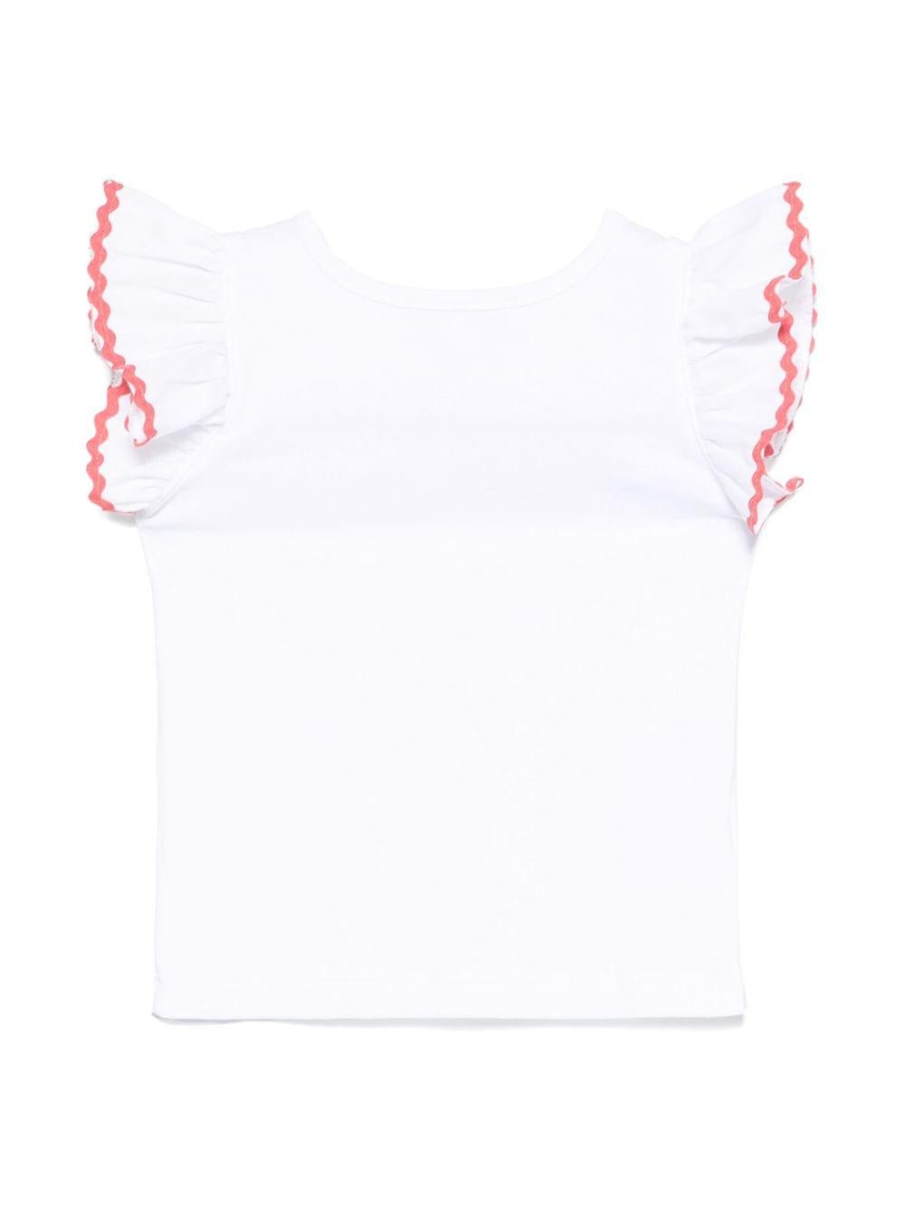 Top per neonata Mariella Ferrari bianco con dettaglio a smerlo - Rubino Kids