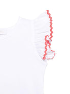 Top per neonata Mariella Ferrari bianco con dettaglio a smerlo - Rubino Kids