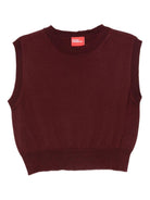 Top smanicato per donna Merci bordeaux con scollo rotondo - Rubino Kids