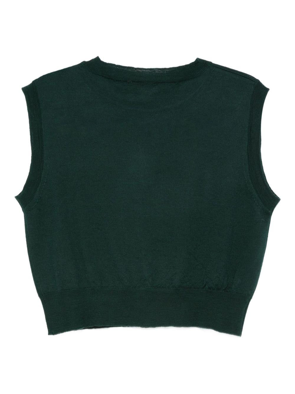Top smanicato per donna Merci verde con scollo rotondo - Rubino Kids
