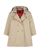 Trench per bambina Givenchy Kids beige con colletto leopardato - Rubino Kids
