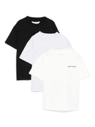 Tris di T-shirt per bambino Palm Angels Kids multicolore in cotone con logo - Rubino Kids