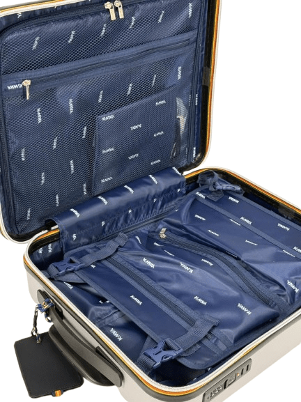 Trolley Eudoxie Logo per bambini K - Way Kids grigio con ruote girevoli - Rubino Kids