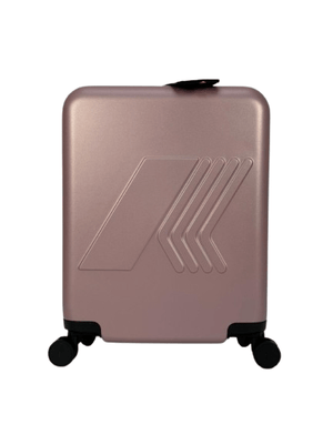 Trolley Eudoxie Logo per bambini K-Way Kids rosa con logo stampato all-over