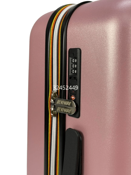 Trolley Eudoxieur per bambini K - Way Kids rosa con monogramma K - Way in rilievo tono su tono - Rubino Kids