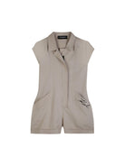 Tuta corta per bambina Karl Lagerfeld Kids beige con colletto - Rubino Kids