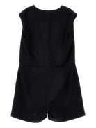 Tuta corta per bambina Monnalisa nera con bottoni - Rubino Kids