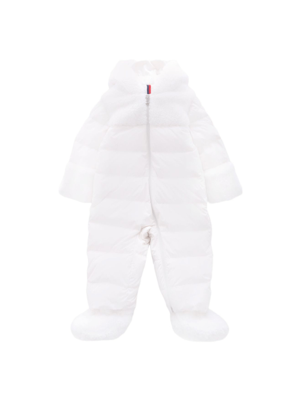 Tuta da neve Osof per neonati Moncler Enfant bianca con cappuccio - Rubino Kids