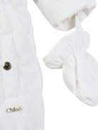 Tuta da neve per neonata Chloé Kids bianca con muffole rimuovibili - Rubino Kids