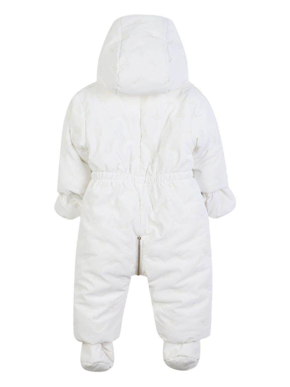 Tuta da neve per neonata Chloé Kids bianca con muffole rimuovibili - Rubino Kids