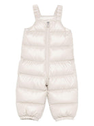 Tuta da neve per neonati Moncler Enfant beige trapuntata con cappuccio - Rubino Kids