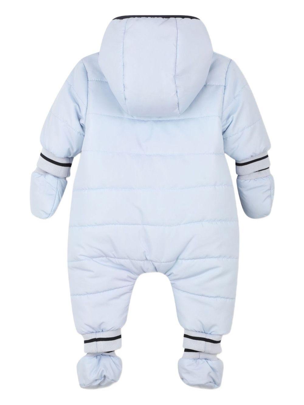 Tuta da neve per neonato BOSS Kids azzurra con cappuccio - Rubino Kids