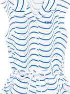 Tuta intera per bambina MSGM Kids bianca con motivo a onde blu - Rubino Kids