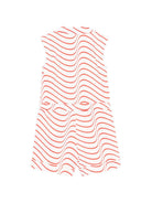 Tuta intera per bambina MSGM Kids bianca con motivo a onde rosse - Rubino Kids