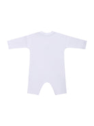 Tuta intera per neonato Burberry Kids bianca con logo stampato - Rubino Kids
