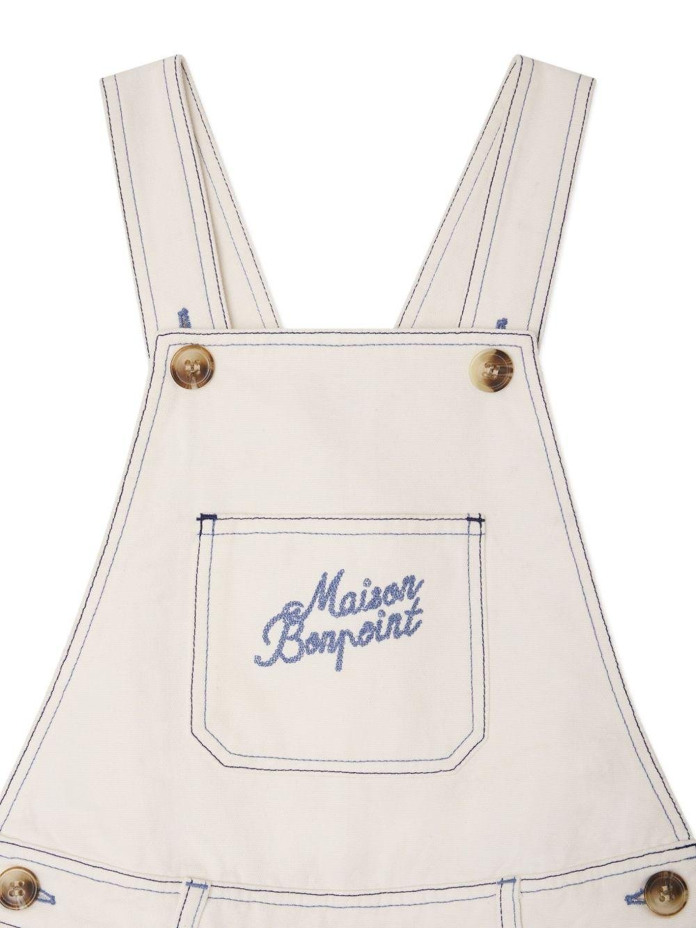 Tuta Laga per bambina Bonpoint bianca con logo sul davanti - Rubino Kids