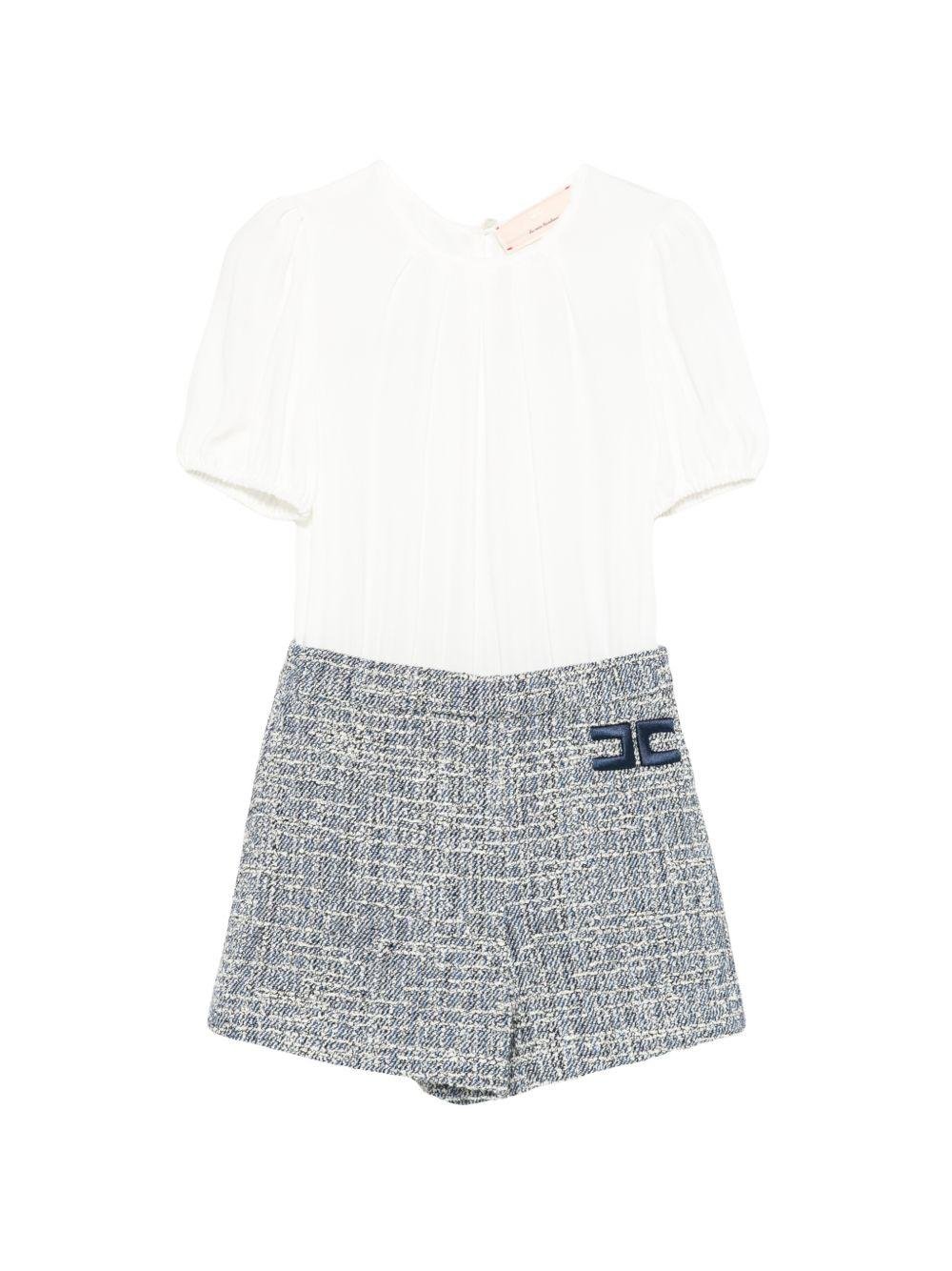 Tuta per bambina Elisabetta Franchi La Mia Bambina multicolore con motivo intreccciato - Rubino Kids