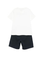 Tuta per bambino Emporio Armani Kids bianco con dettaglio logo - Rubino Kids