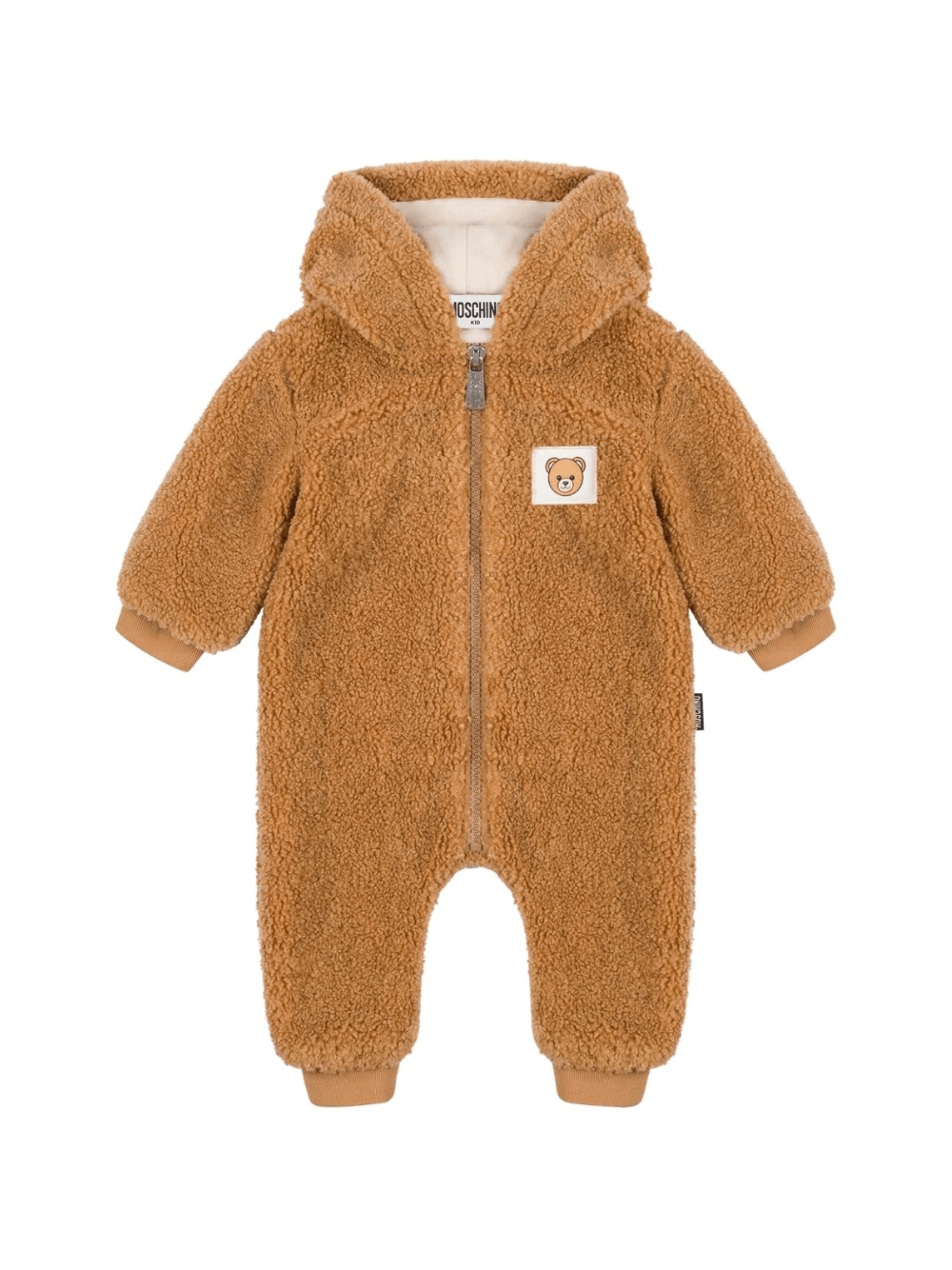Tuta per neonati Moschino Kids marrone con cappuccio per orecchie da orso - Rubino Kids