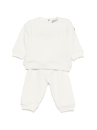Tuta per neonato Moncler Enfant bianco con logo ricamato - Rubino Kids