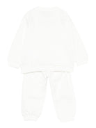 Tuta sportiva Moschino Kids bianca con stampa Teddy Bear - Rubino Kids