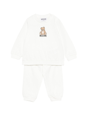 Moschino Kids white tracksuit with Teddy Bear print