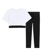 Tuta sportiva per bambina Dkny Kids bianco con stampa - Rubino Kids