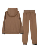 Tuta sportiva per bambino BOSS Kidswear marrone con cappuccio e zip - Rubino Kids